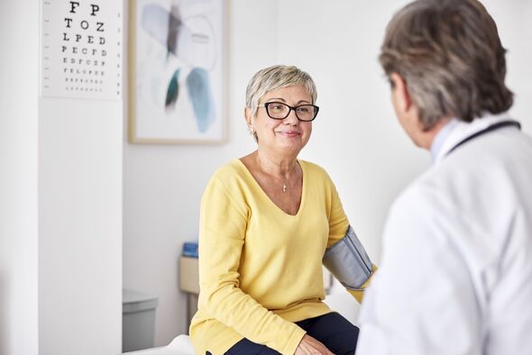 Smiling senior woman during visit at hospital Smiling senior woman during visit at hospital