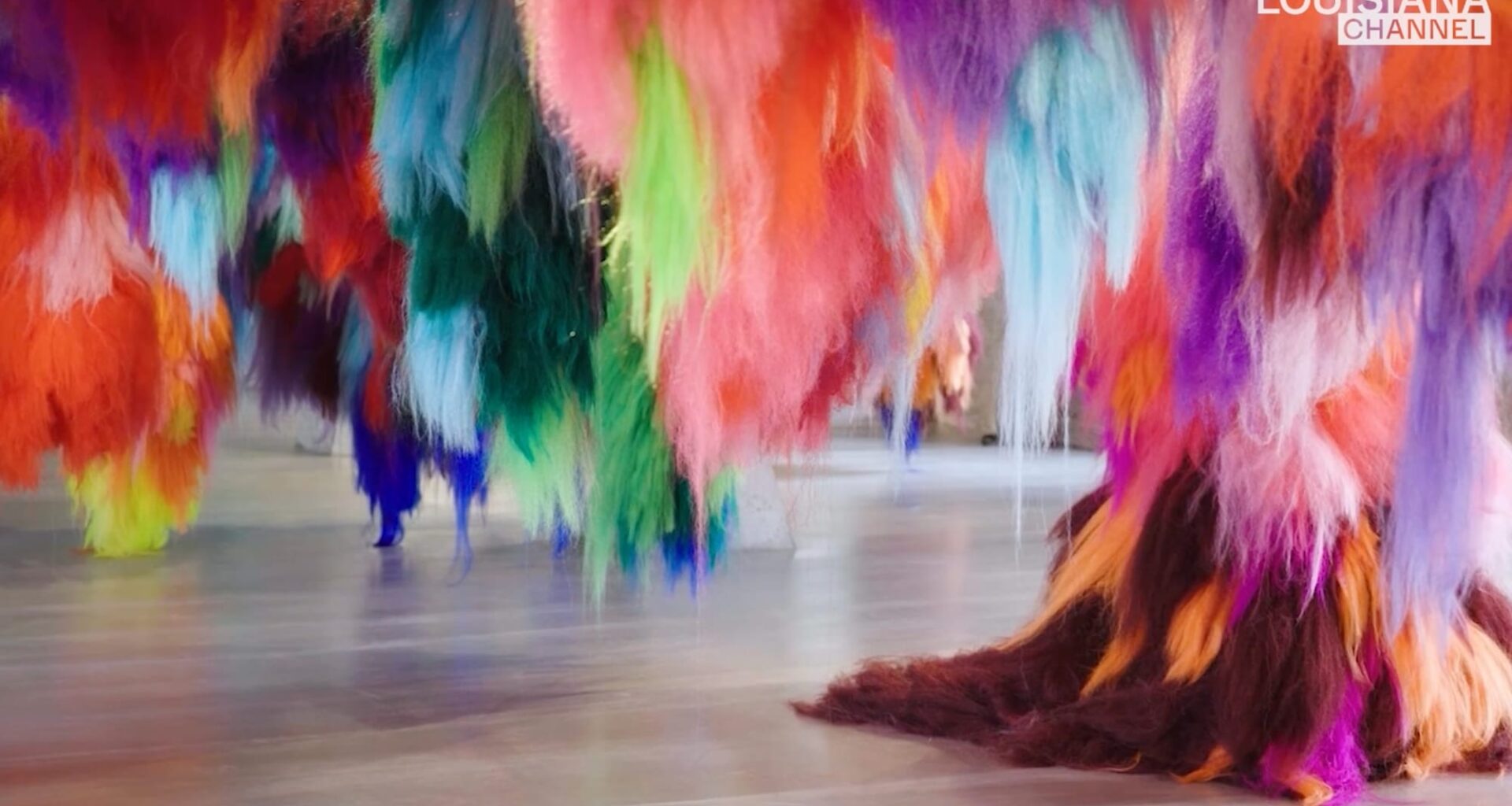 a colorful hair installation