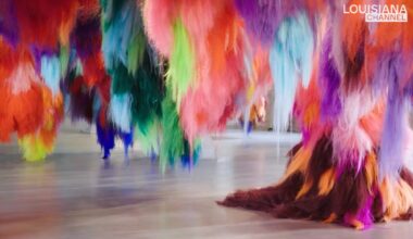 a colorful hair installation