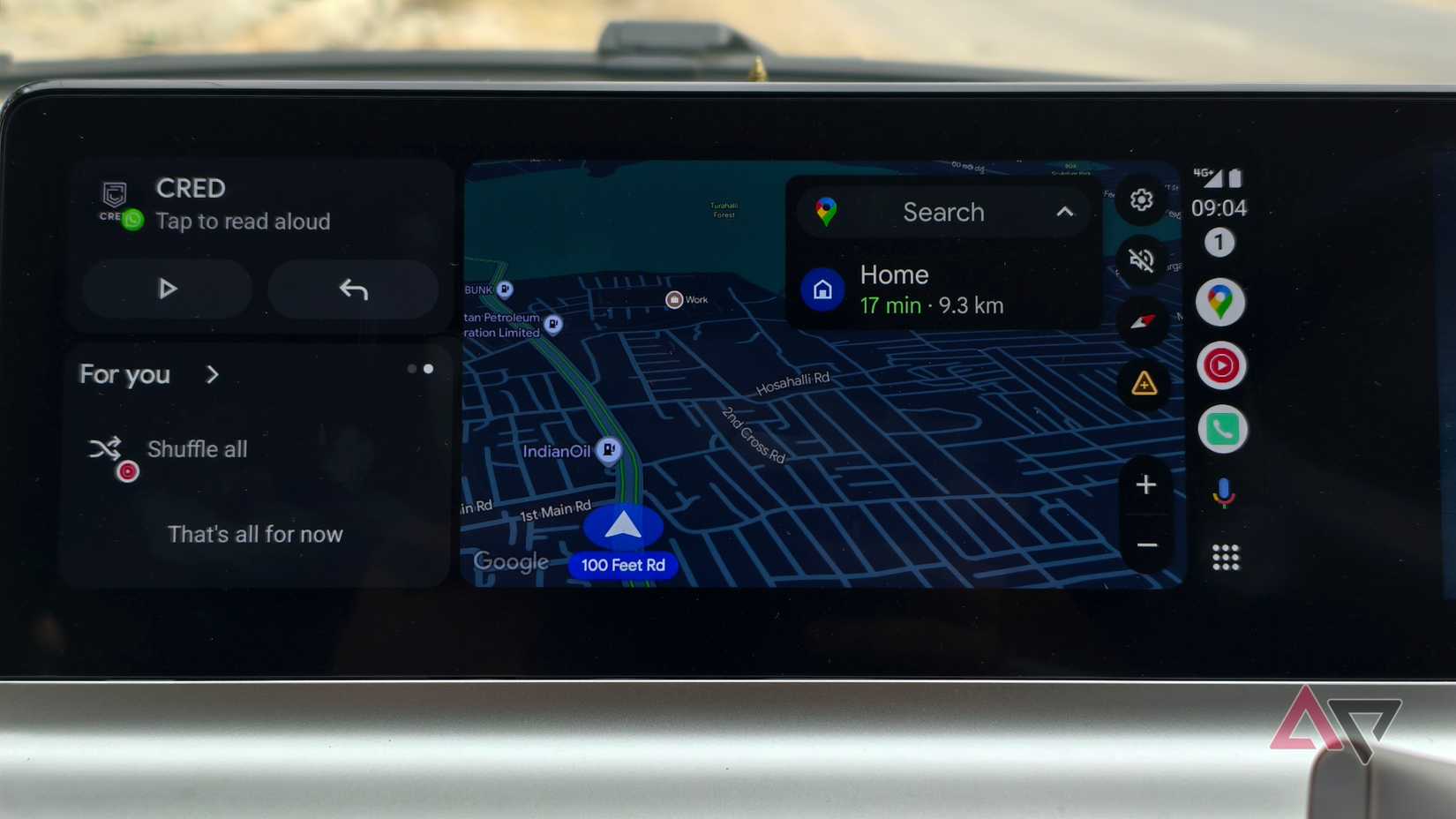 Split layout for Maps on Android Auto