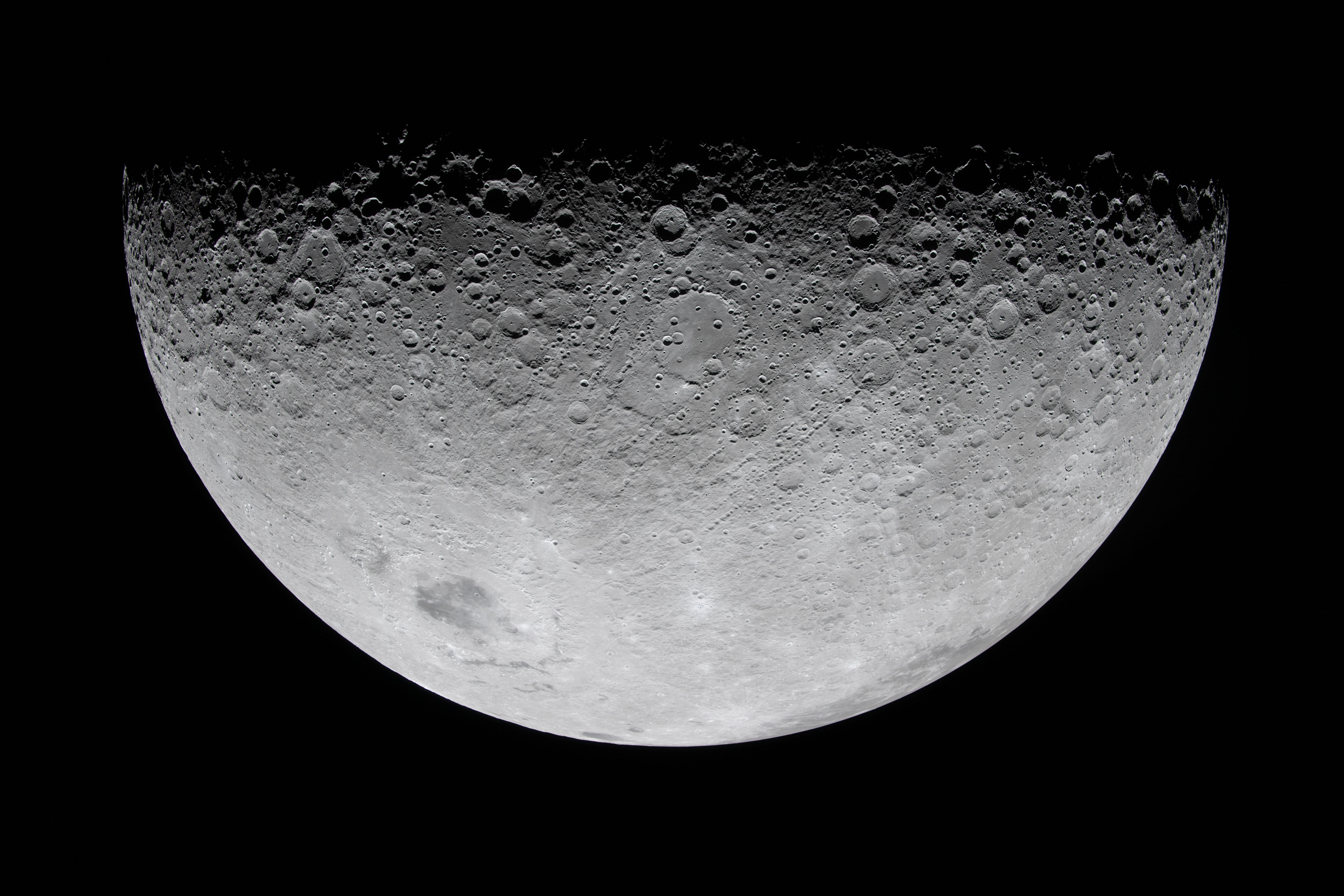 The moon half lit