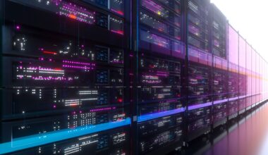 Digital generated image of data server.