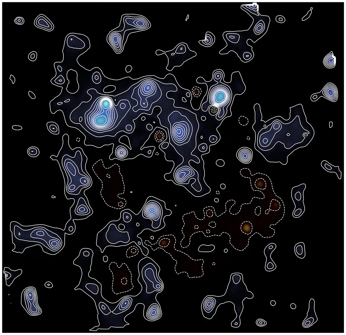 The team produced the most detailed map of dark matter yet, using JWST data to measure where the light of distant galaxies is bent by an unseen substance. Blue shows where the dark matter is concentrated. Credit: Dr Gavin Leroy, Professor Richard Massey, Cosmos-Web Collaboration