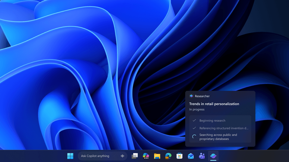 Windows 11 AI task bar