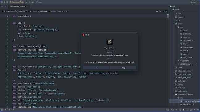 Zed version 1.0 has been released Zed version 1.0 has been released