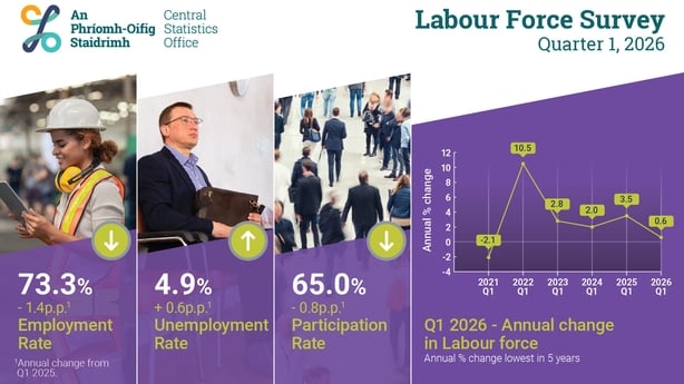 Infographic of CSO figure on the Irish labour force