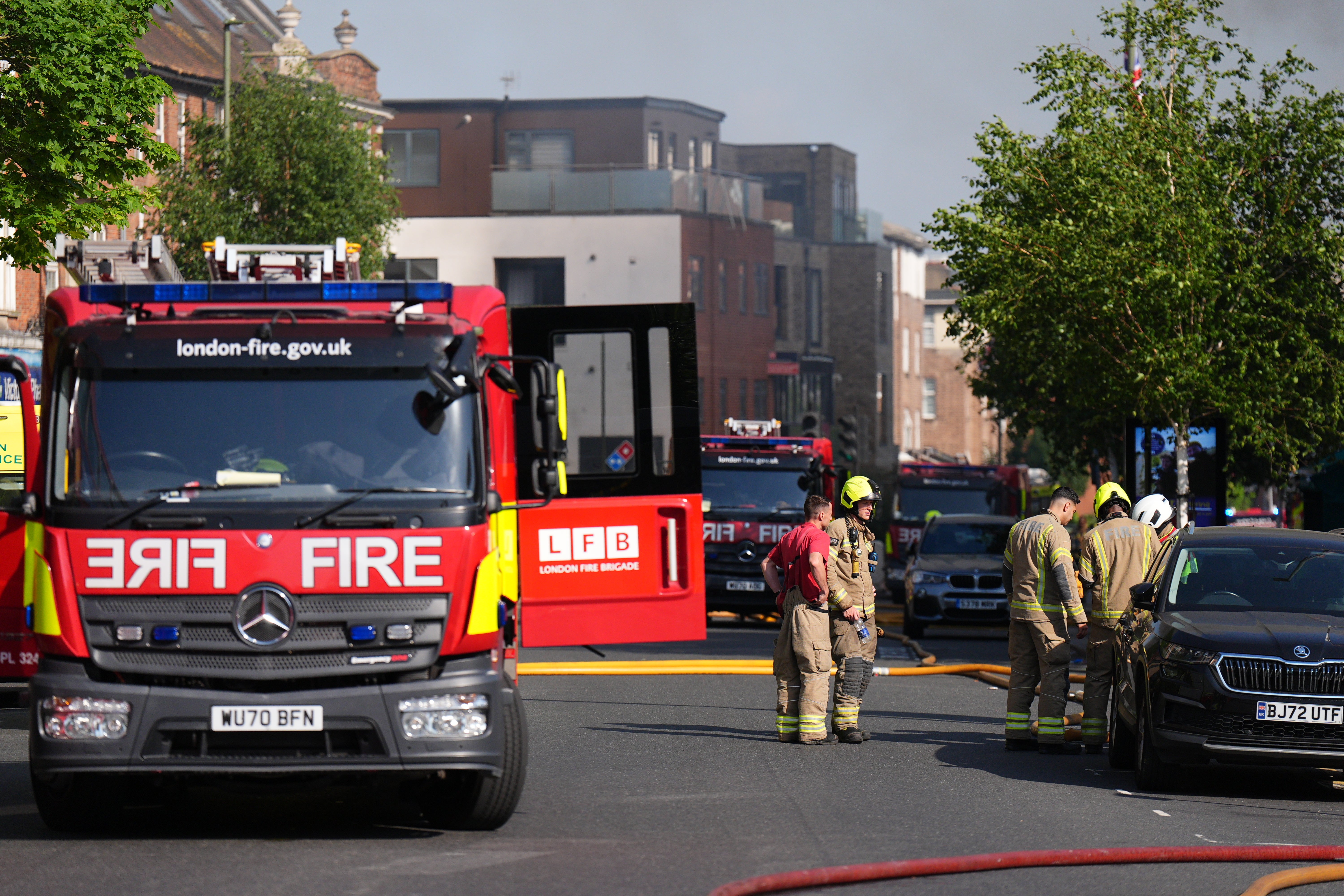 Around 100 firefighters are at the scene
