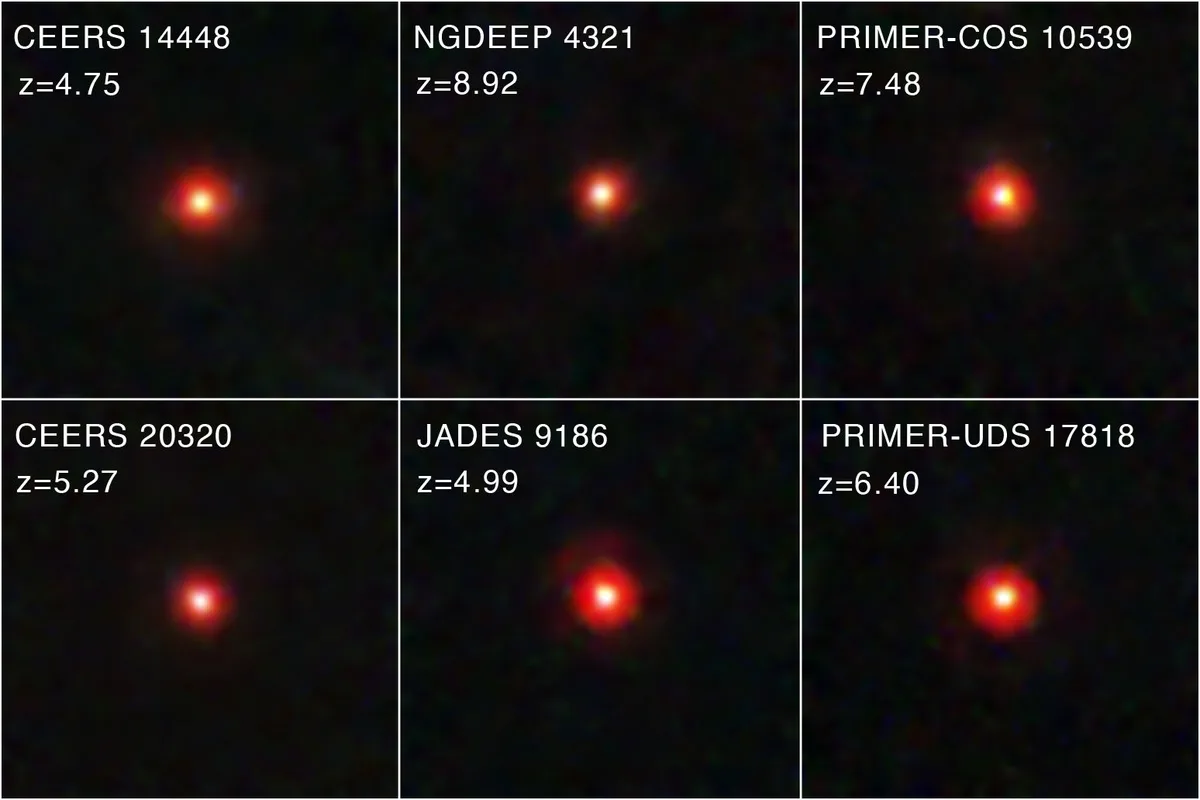Little red dots (LRDs) James Webb Space Telescope, 14 January 2025 Credit: NASA, ESA, CSA, STScI, Dale Kocevski (Colby College)
