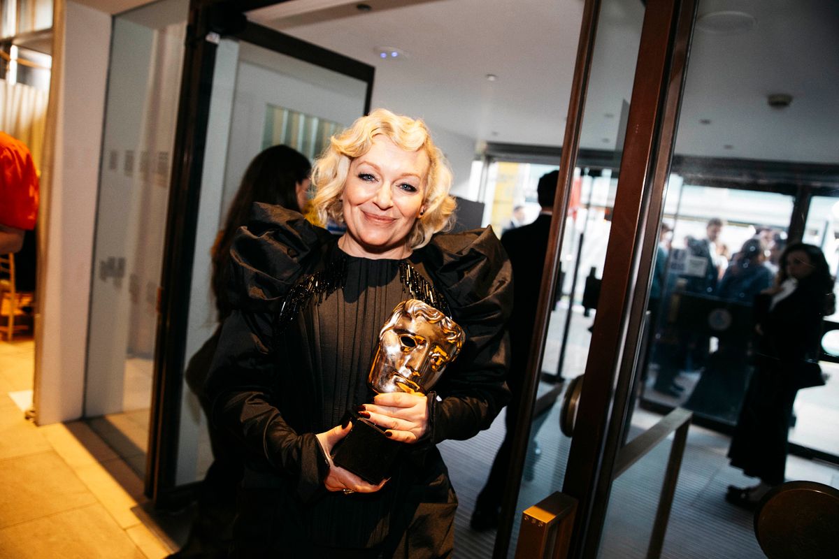 Christine Tremarco with her BAFTA