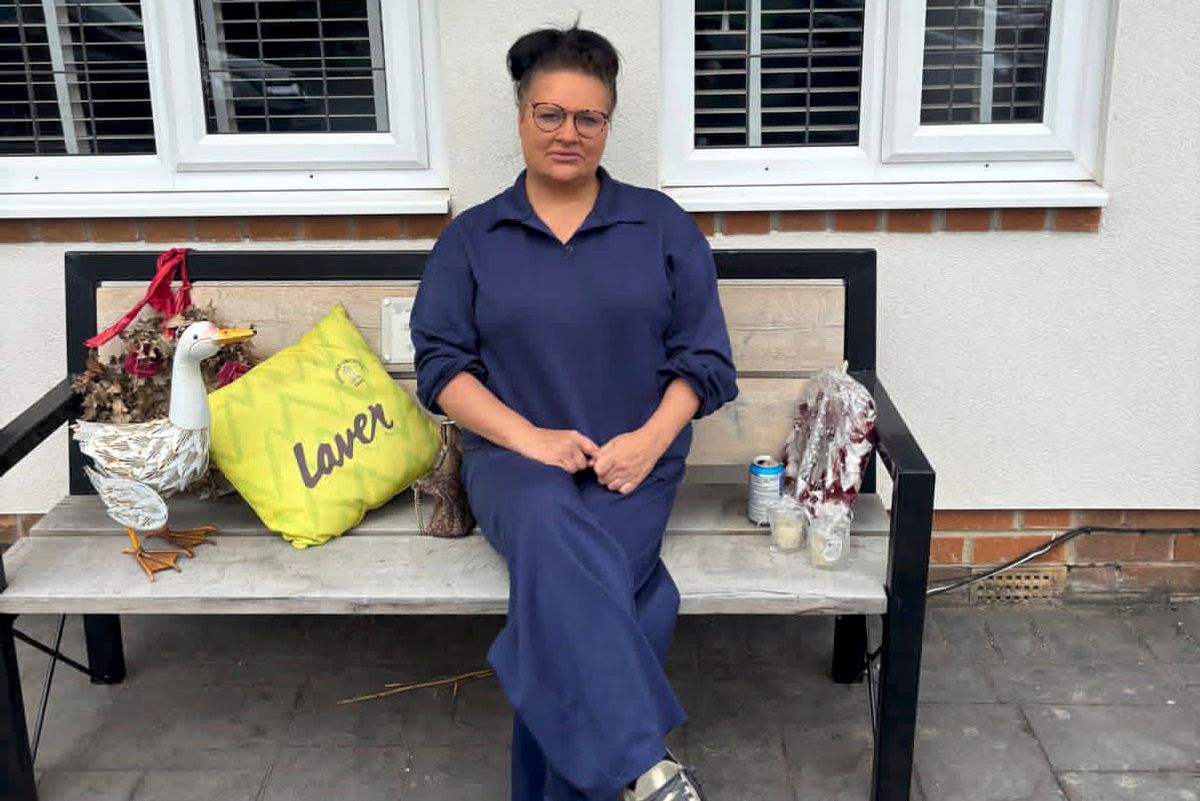 Caroline Willgoose sitting on a bench