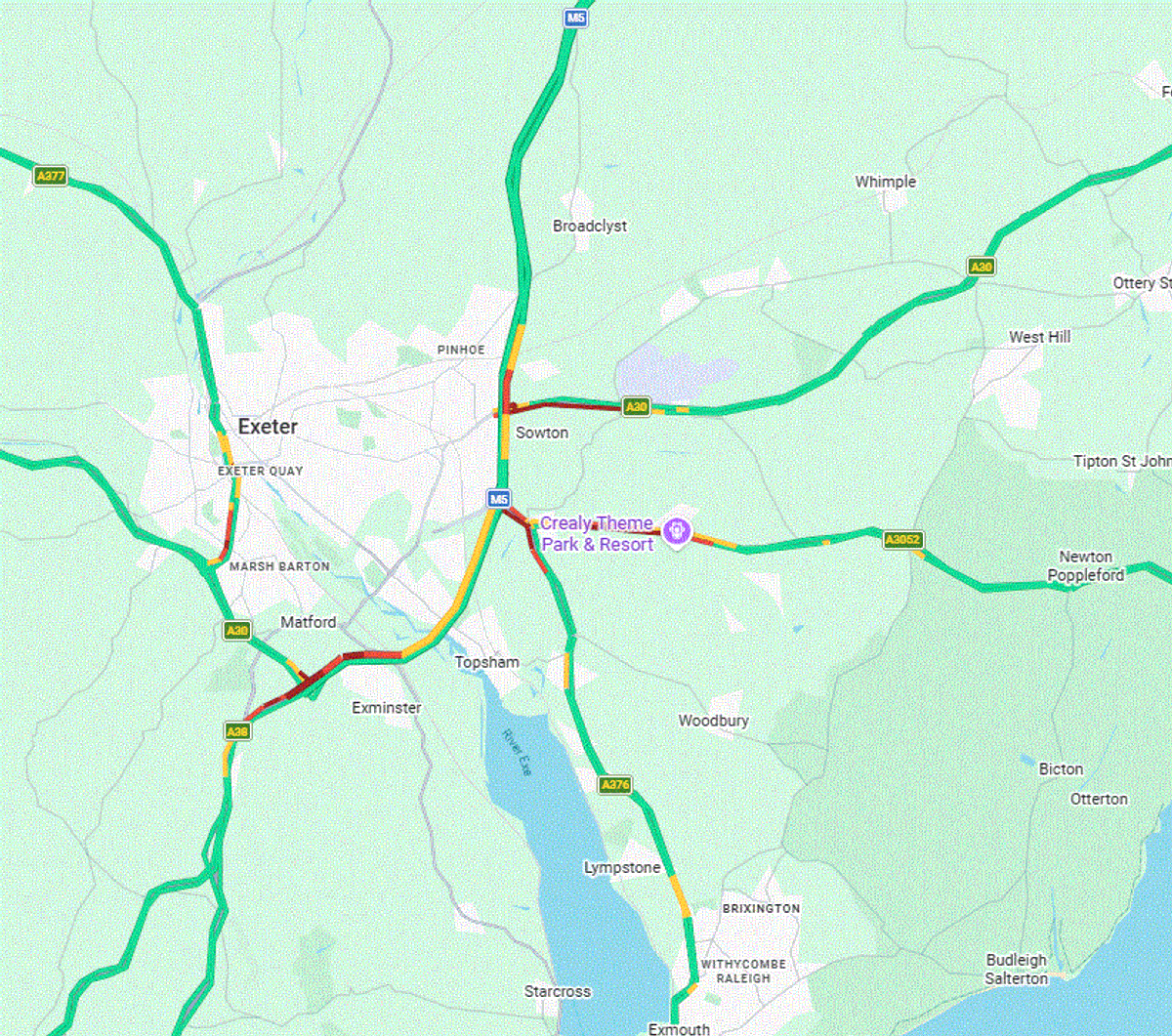 Traffic around the Devon County Show
