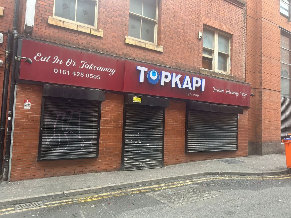 The shutters are also down on the takeaway on Bootle Street