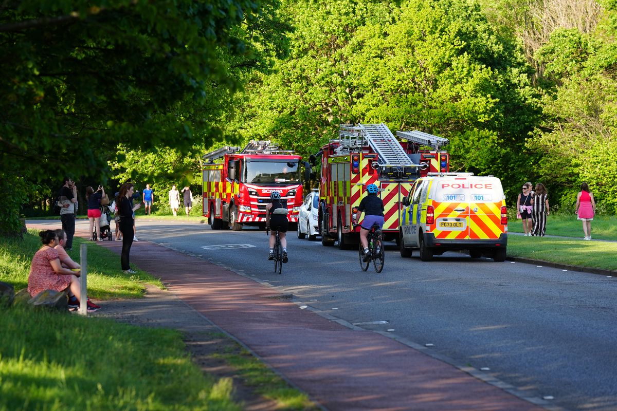 Firefighters swarmed the area around Arthur's Seat