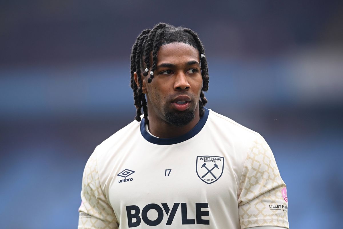BIRMINGHAM, ENGLAND - MARCH 22: Adama Traore of West Ham United during the Premier League match between Aston Villa and West Ham United at Villa Park on March 22, 2026 in Birmingham, England. (Photo by Ben Roberts - Danehouse /Getty Images)