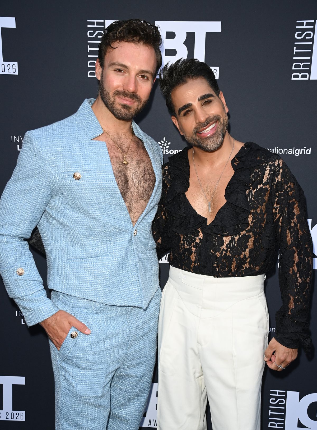 James Colebrook (L) and Dr Ranj Singh attend the British LGBT Awards