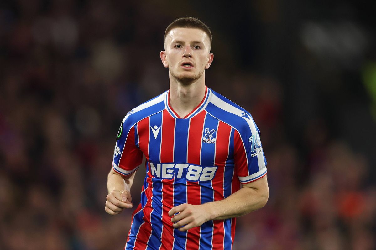 LONDON, ENGLAND - MAY 07:  Adam Wharton of Crystal Palace in action during the UEFA Europa Conference League match between Crystal Palace FC and FC Shakhtar Donetsk at Selhurst Park on May 07, 2026 in London, England. (Photo by Richard Heathcote/Getty Images)