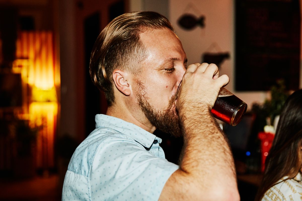 Man drinking alcohol