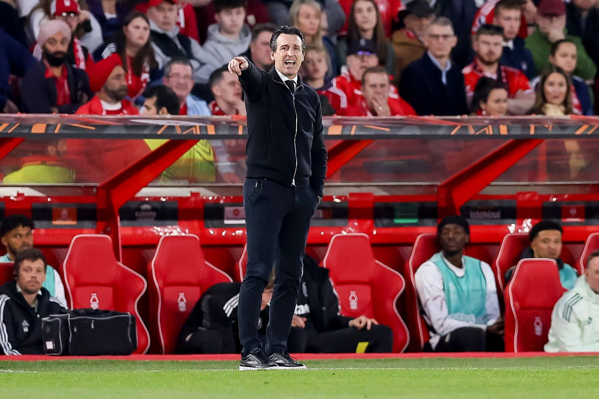 Unai Emery during Aston Villa's Europa League defeat to Nottingham Forest