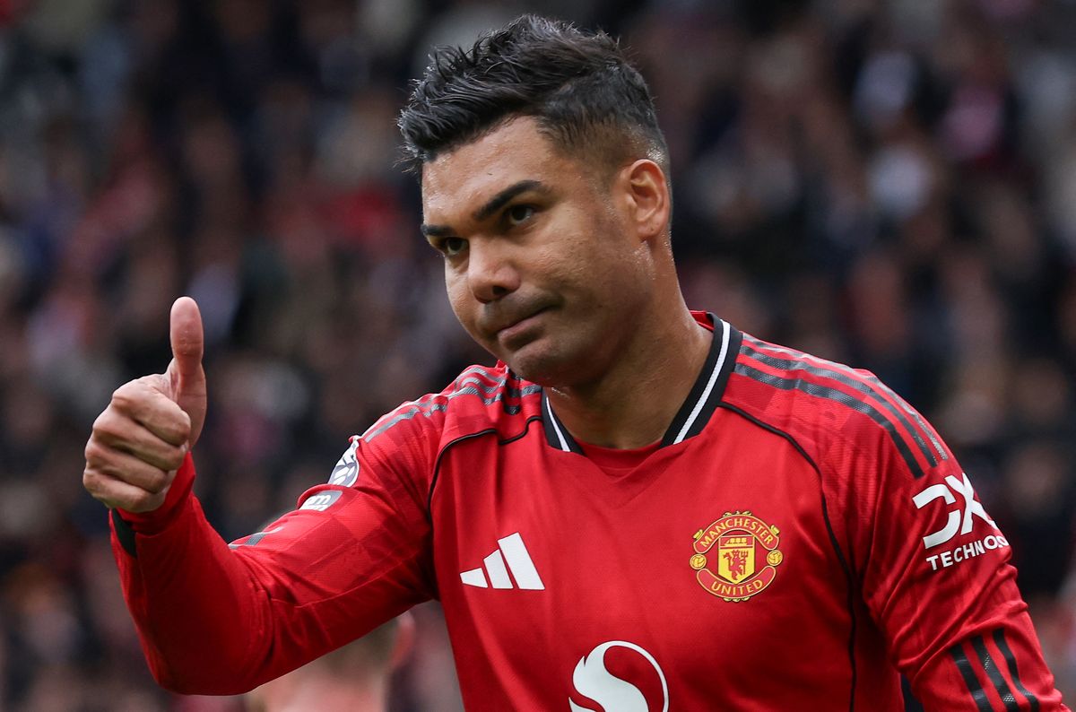Manchester United's Brazilian midfielder #18 Casemiro gestures during the English Premier League football match between Manchester United and Liverpool at Old Trafford in Manchester, north west England, on May 3, 2026