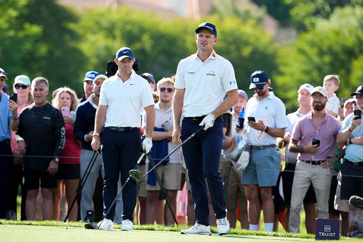 Rory McIlroy and Justin Rose at the Truist Championship