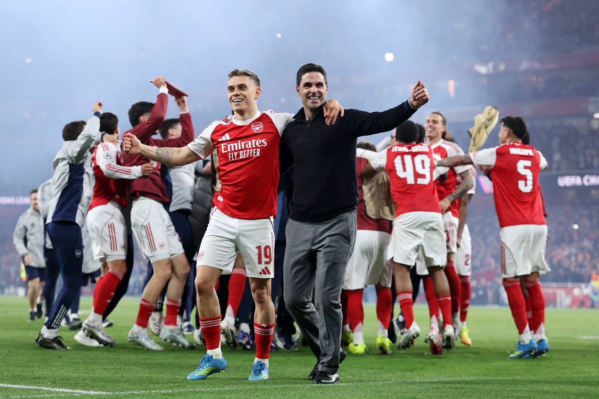 Mikel Arteta an Leandro Trossard
