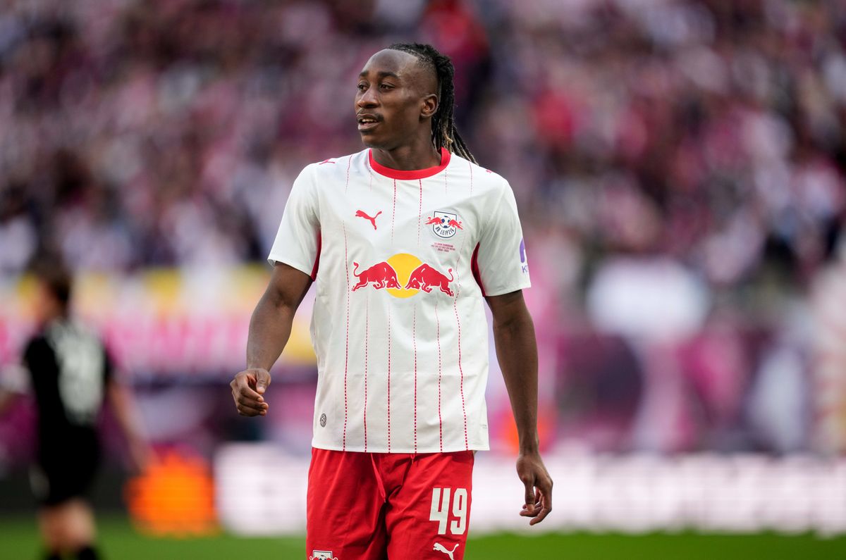 Yan Diomande (RB Leipzig) looks on during match day 33 1.Bundesliga, RB Leipzig and St. Pauli, Red Bull Arena, Leipzig, Germany on May 09 2026. (Photo by Ulrik Pedersen/NurPhoto via Getty Images)