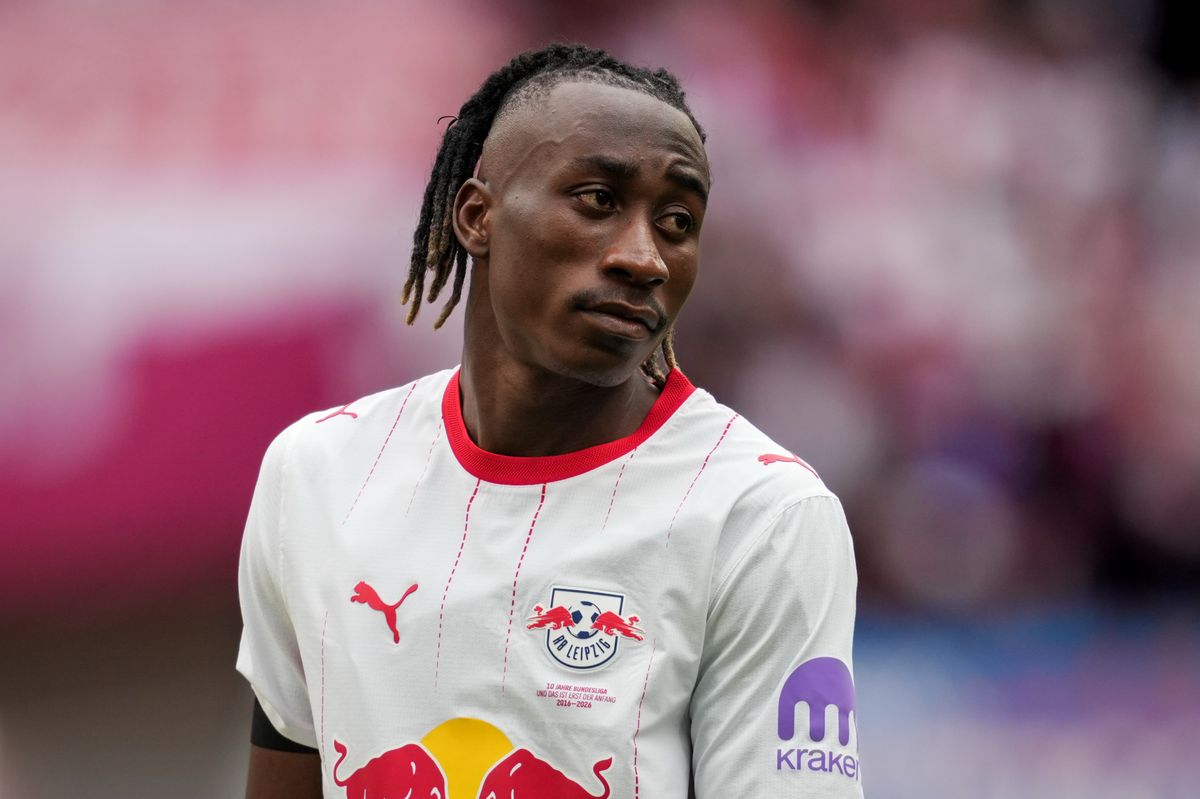 Yan Diomande (RB Leipzig) looks on during match day 33 1.Bundesliga, RB Leipzig and St. Pauli, Red Bull Arena, Leipzig, Germany on May 09 2026. (Photo by Ulrik Pedersen/NurPhoto via Getty Images)