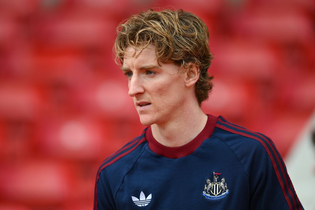 Anthony Gordon of Newcastle United during the Premier League match between Nottingham Forest and Newcastle United at the City Ground in Nottingham, United Kingdom, on May 10, 2026