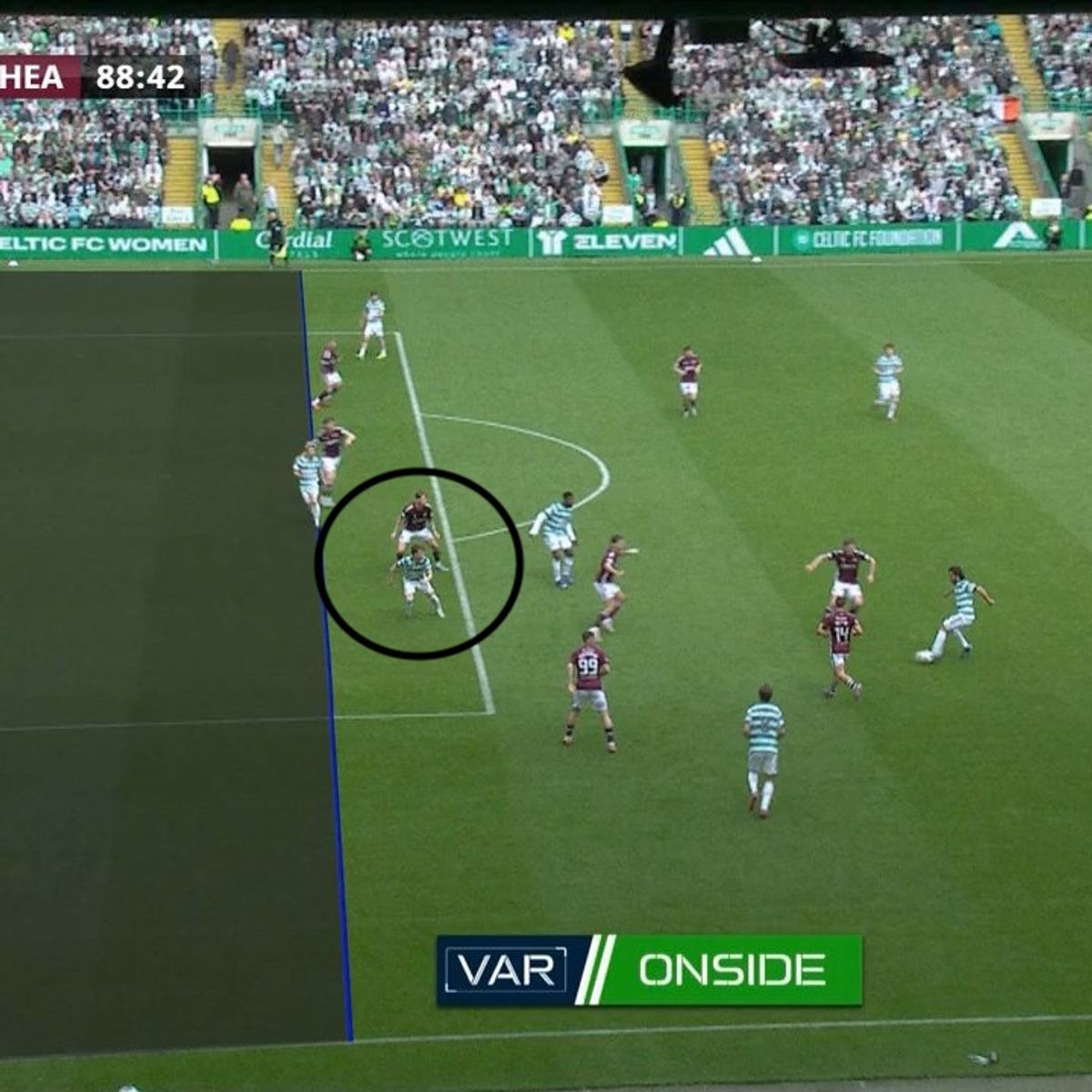 Callum Osmand (circled) is the player who receives the ball