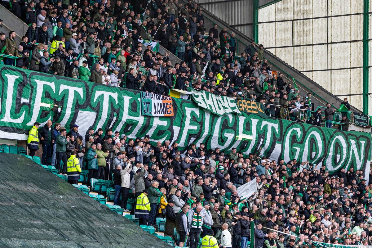 Celtic fans at Easter Road