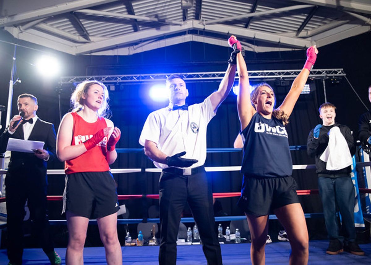 Caitlin won her bout