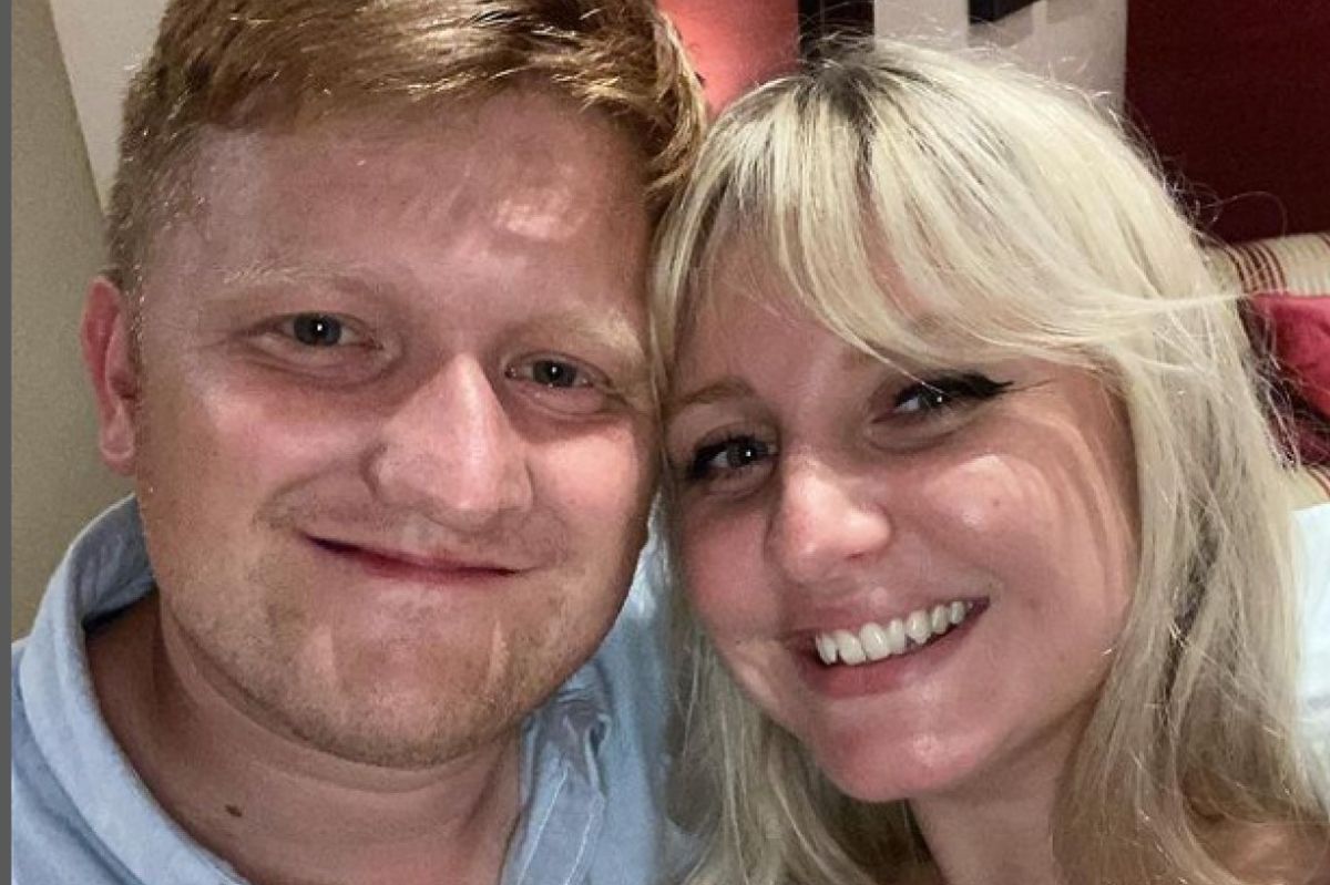 Coronation Street's Sam Aston with his wife Briony