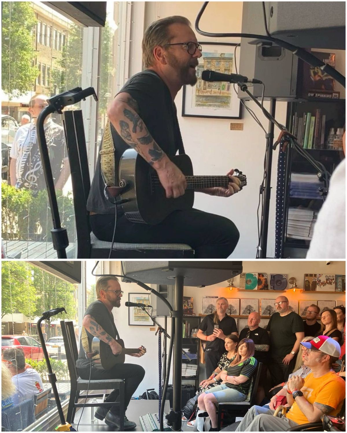 Kiefer Sutherland performing at Wax and Beans