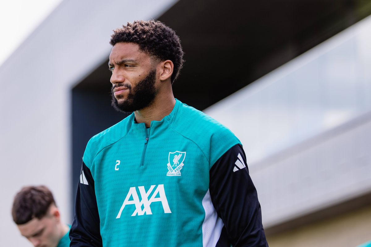KIRKBY, ENGLAND - APRIL 13: (THE SUN OUT, THE SUN ON SUNDAY OUT) Joe Gomez of Liverpool during a training session at AXA Training Centre on April 13, 2026 in Kirkby, England. (Photo by Nikki Dyer - LFC/Liverpool FC via Getty Images)