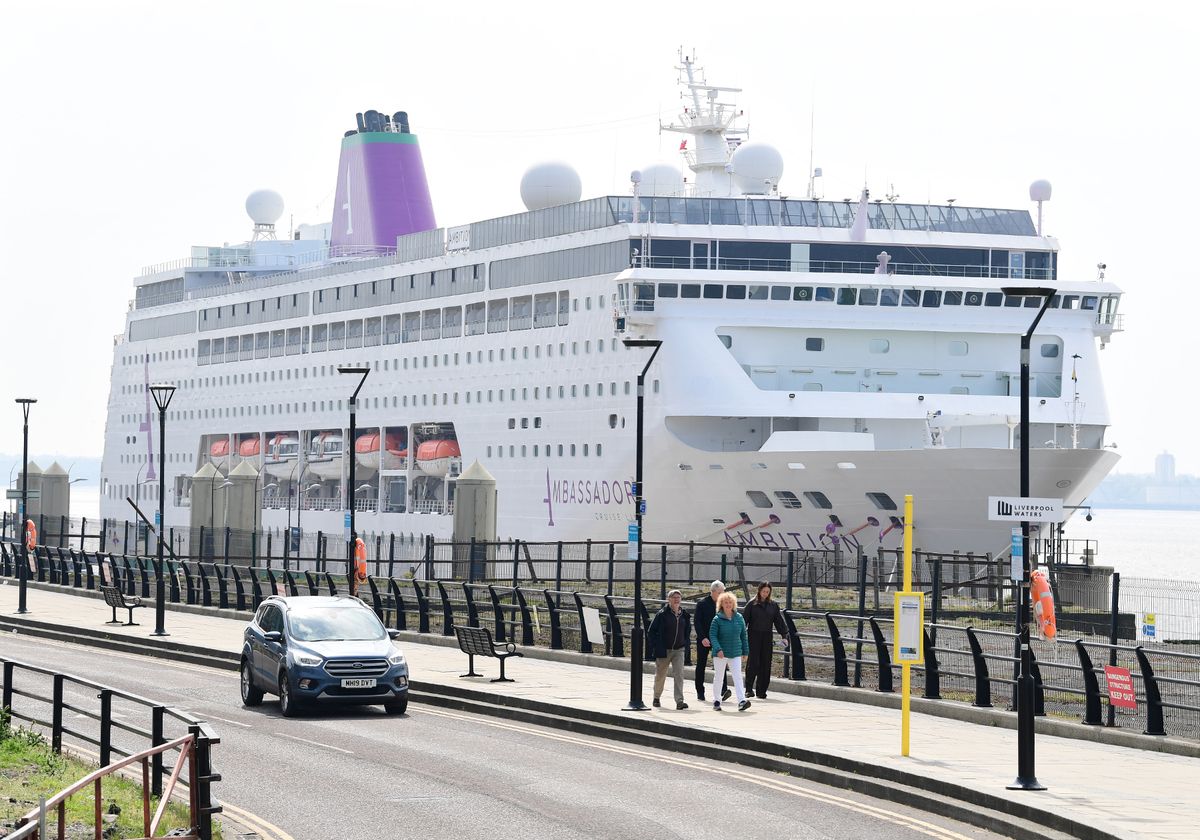 Cruise ship MS Ambition berthed at Liverpool's Cruise Liner Terminal