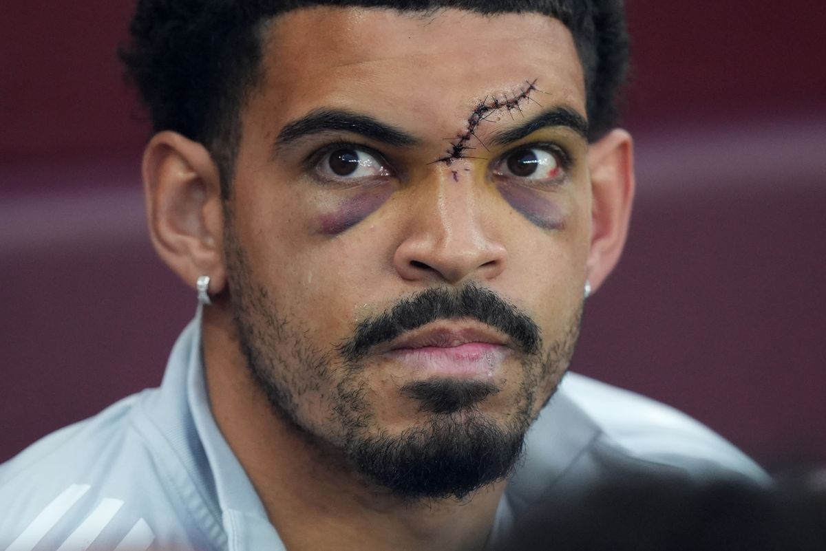 Nottingham Forest's Morgan Gibbs-White watches on against Aston Villa