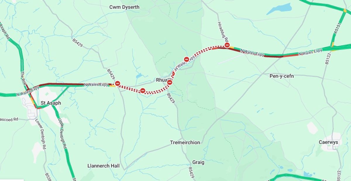 Major delays on the A55 due to a vehicle fire