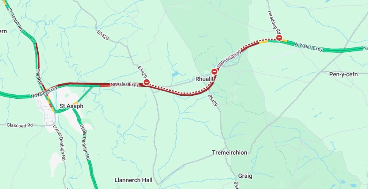 Long queues remain on the A55 following a vehicle fire