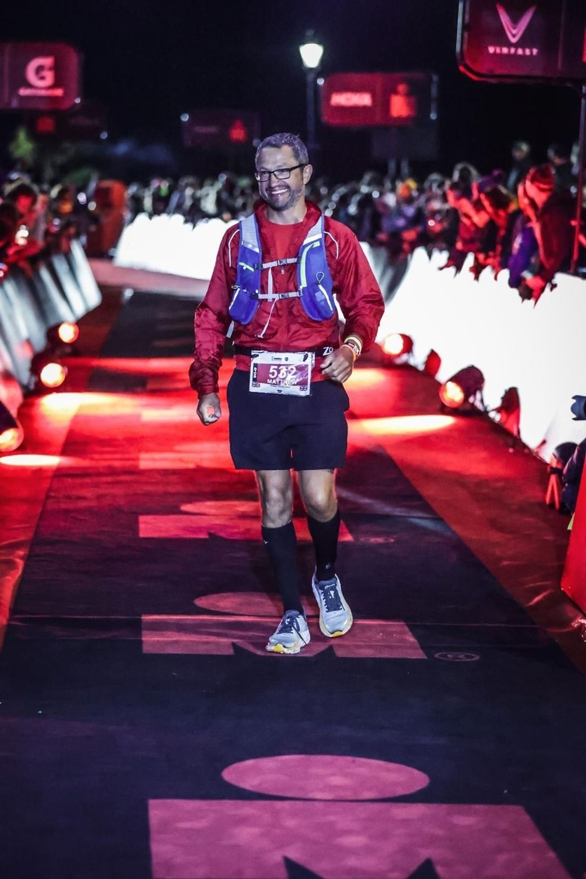 A man taking part in an Ironman challenge