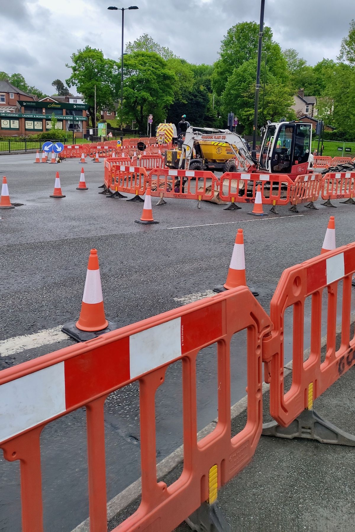 Roadworks at Sudden junction in Rochdale