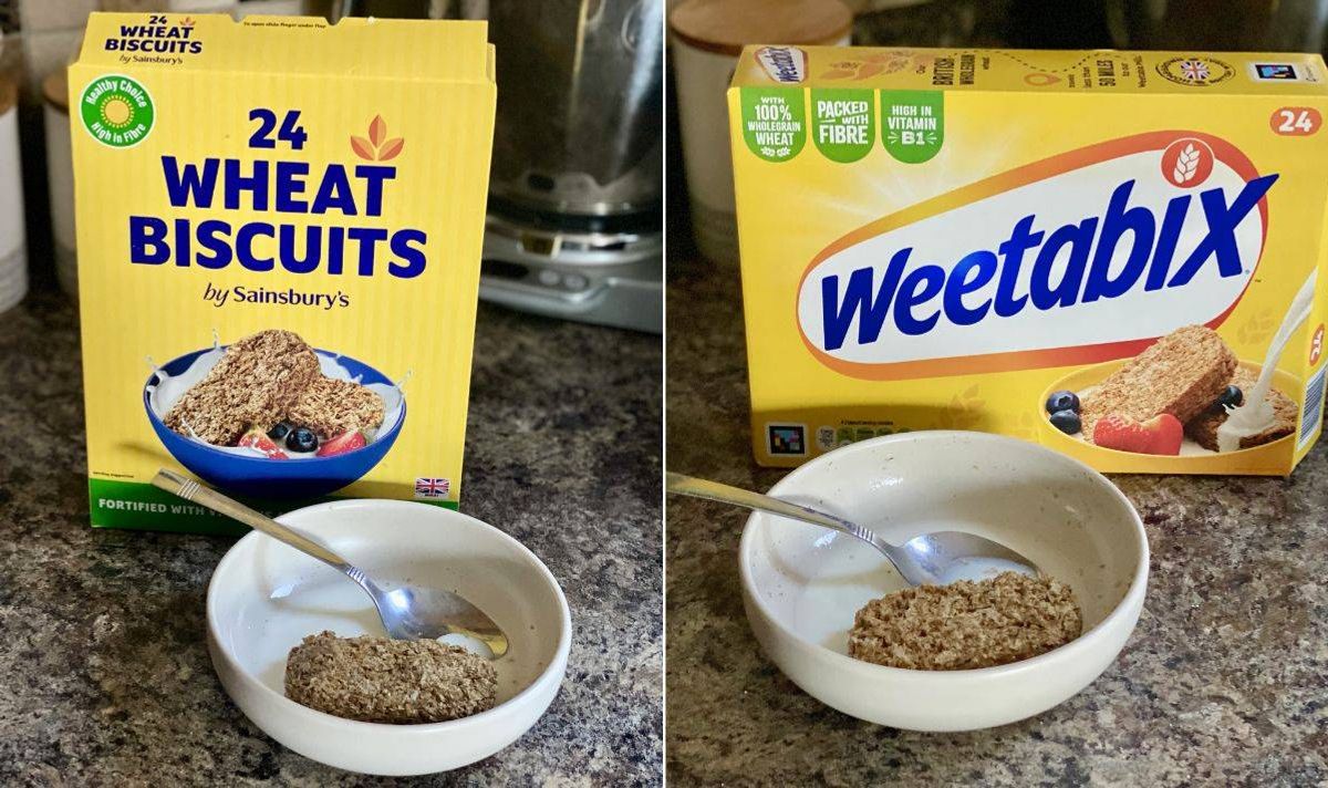 Sainsbury's and Weetabix wheat biscuits