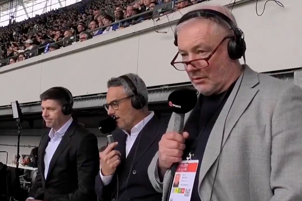 Ally McCoist and Steven Gerrard on punditry duties at Wembley