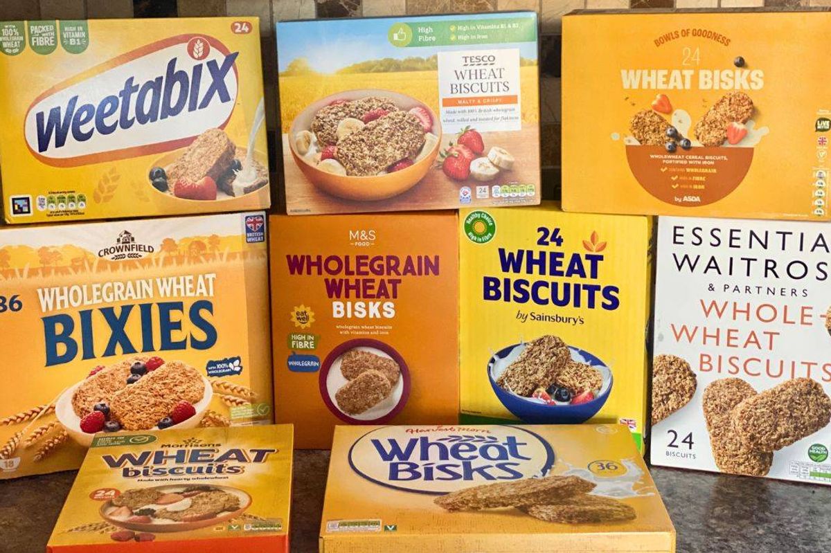 Supermarket comparison of wheat biscuits against Weetabix