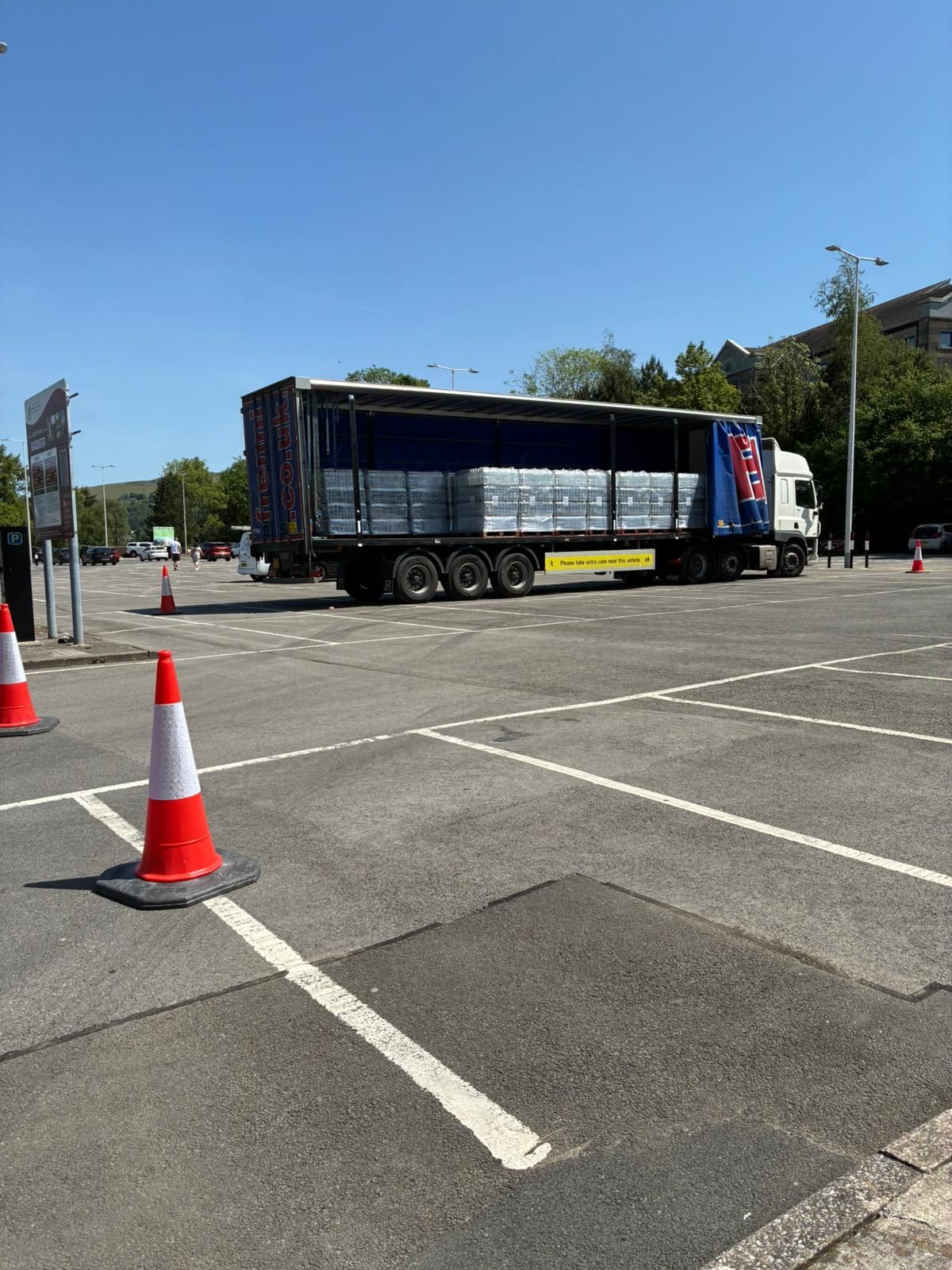 lorry in parking area