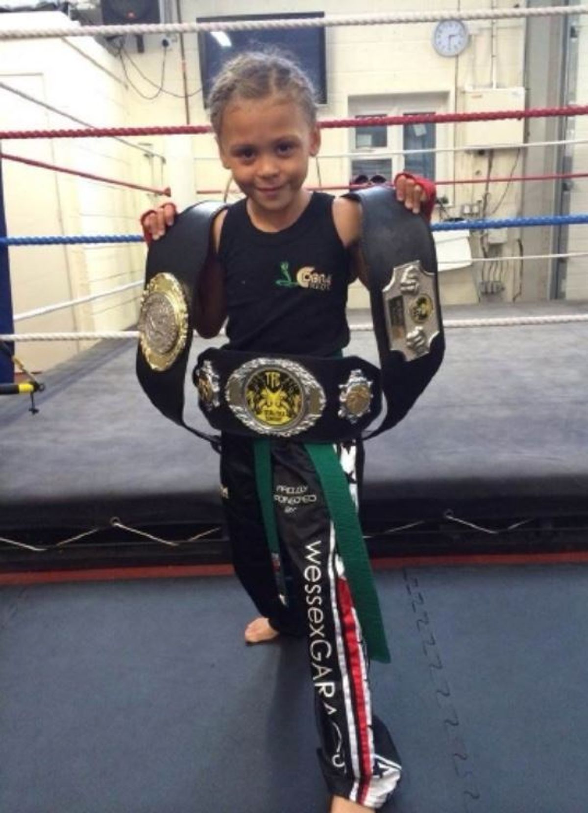 Tiah Mai Ayton, aged eight, featured in the Bristol Post in 2014, in a feature about the Cobra Kickboxing Club in Kingswood, after winning the TFC Cadet British title,
