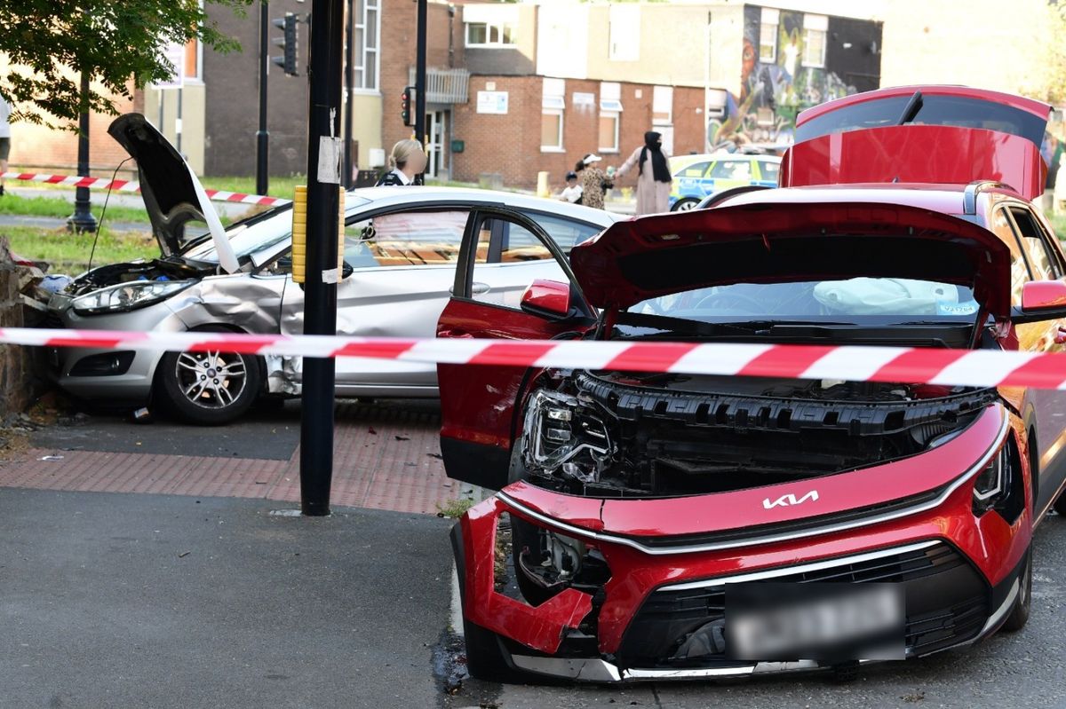 Scene of a crash on Princes Road, Toxteth