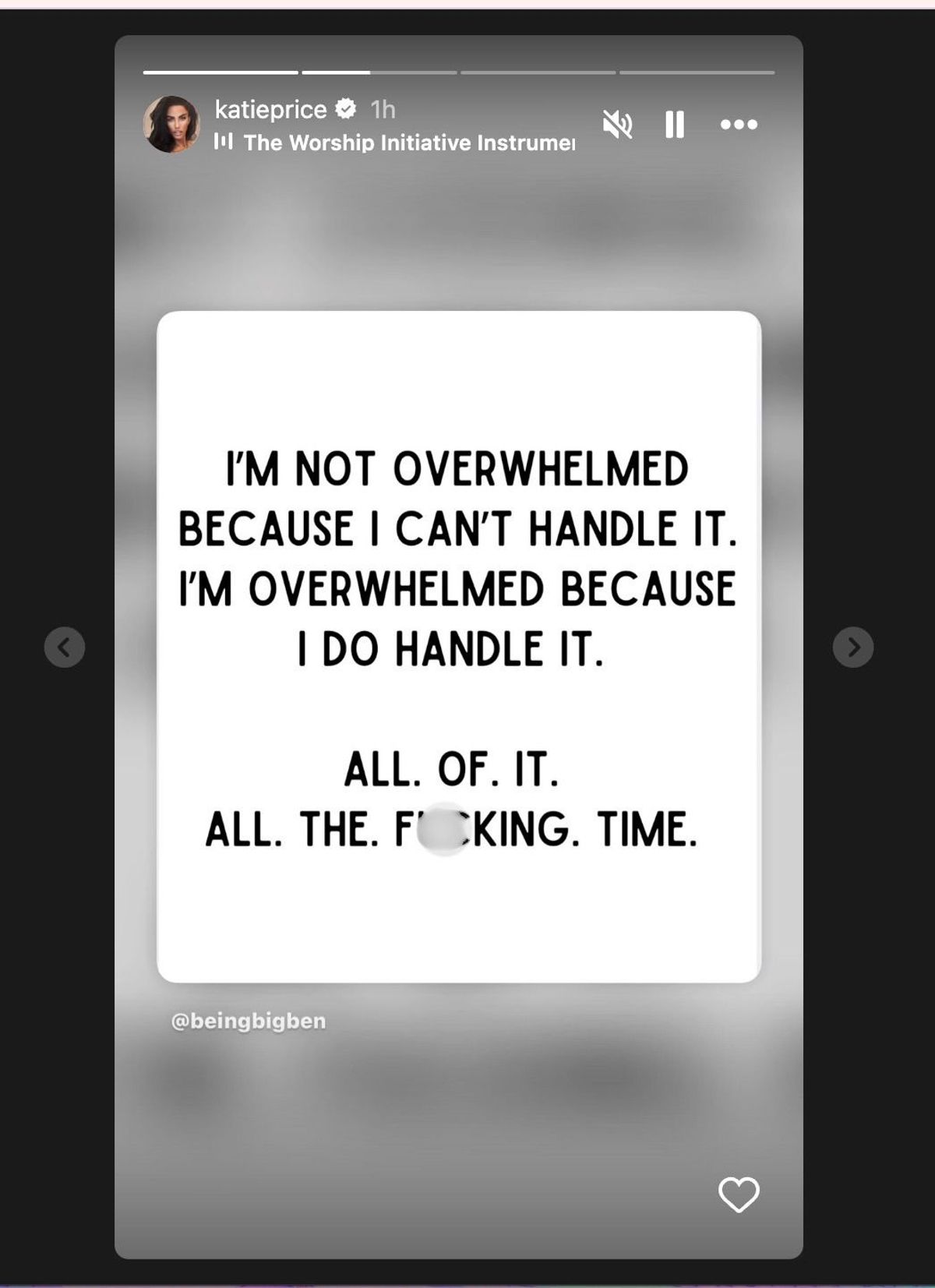 She took to Instagram to share a series of loaded posts. This is the first.
