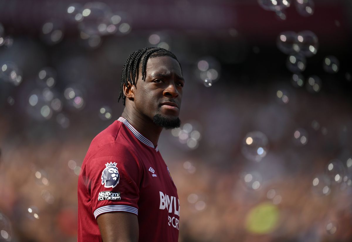 LONDON, ENGLAND - MAY 24: Axel Disasi of West Ham United looks on during the Premier League match between West Ham United and Leeds United at the London Stadium on May 24, 2026 in London, England. (Photo by Alex Broadway/Getty Images)