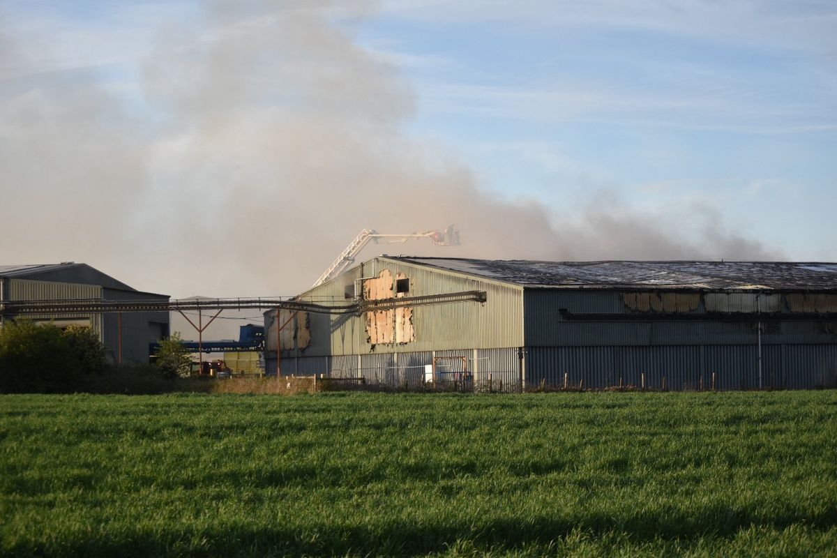 Fire crews working to put out the blaze