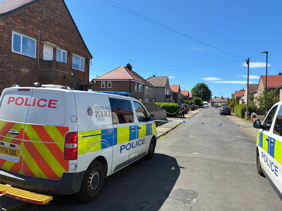 Police cordon on Ayton Crescent, Eston